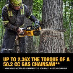DEWALT FLEXVOLT 60V MAX 20 in. Brushless Cordless Battery Powered Chainsaw and Carry Case (Tool and Case Only) DCCS677B