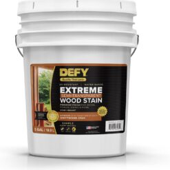 DEFY Extreme Wood Stain and Sealer in One - 5 Gallon Semi-Transparent Waterproof Coating for All Wood Types - Gray