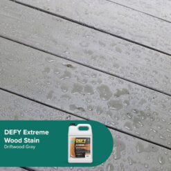 DEFY Extreme Wood Stain and Sealer in One - 5 Gallon Semi-Transparent Waterproof Coating for All Wood Types - Gray