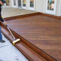 DEFY Extreme Wood Stain and Sealer in One - 5 Gallon Semi-Transparent Waterproof Coating for All Wood Types - Light Walnut