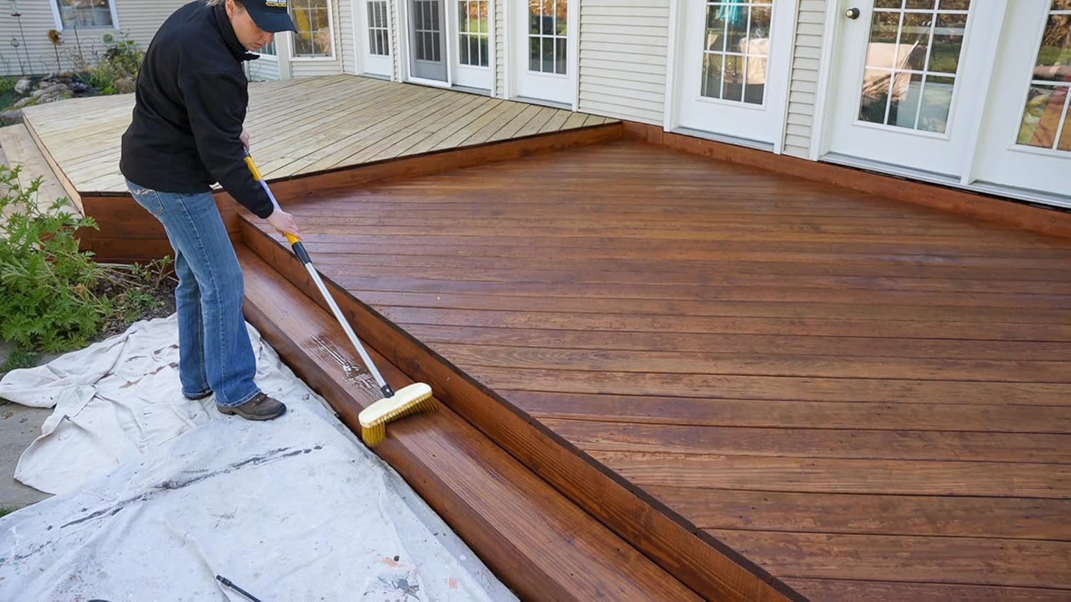 DEFY Extreme Wood Stain and Sealer in One - 5 Gallon Semi-Transparent Waterproof Coating for All Wood Types - Light Walnut