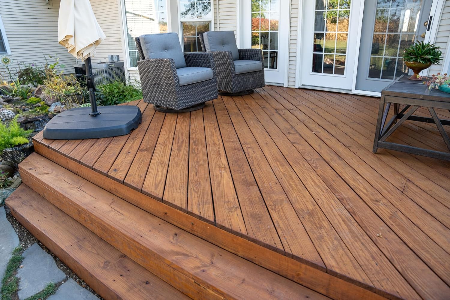 DEFY Extreme Wood Stain and Sealer in One - 5 Gallon Semi-Transparent Waterproof Coating for All Wood Types - Light Walnut