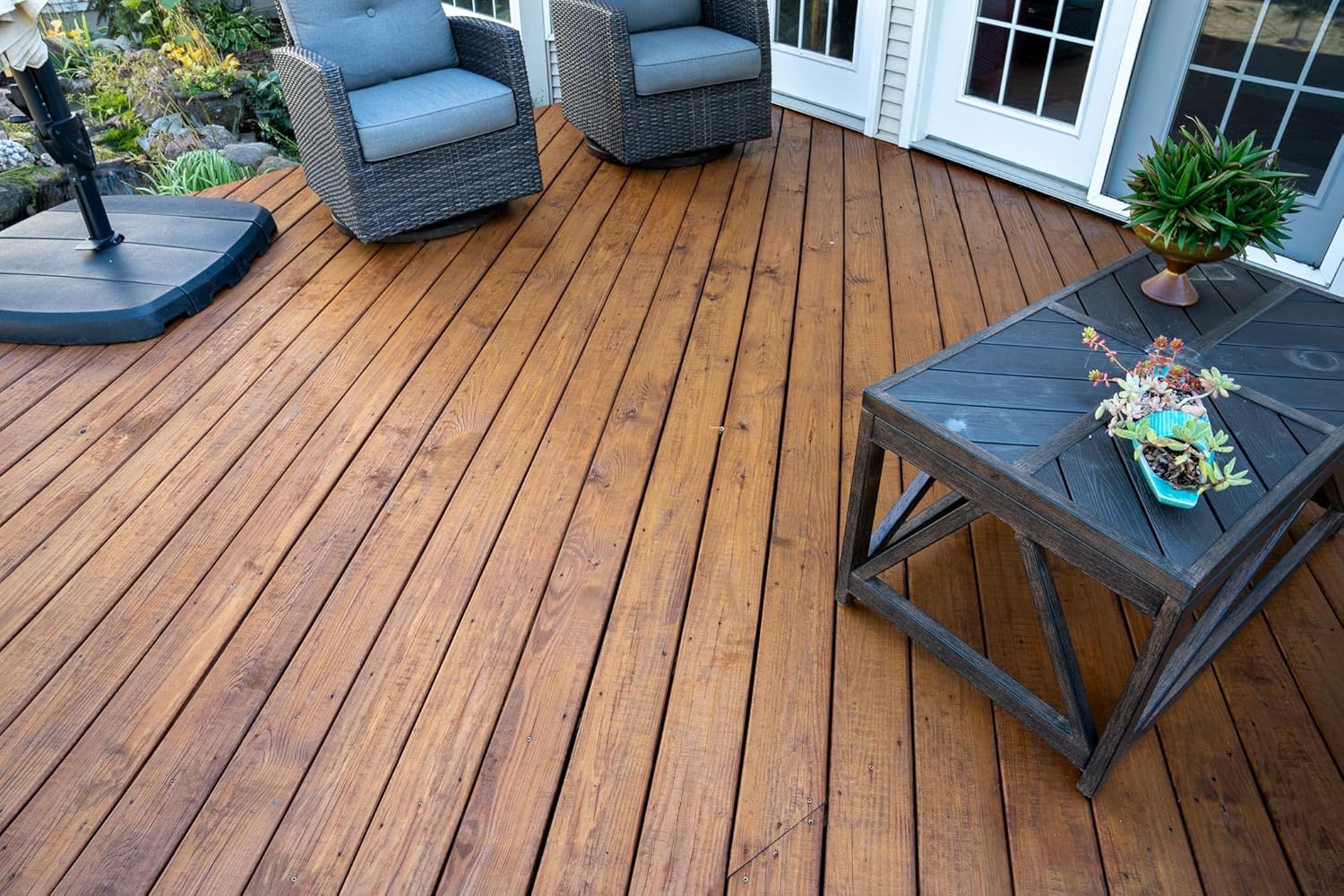 DEFY Extreme Wood Stain and Sealer in One - 5 Gallon Semi-Transparent Waterproof Coating for All Wood Types - Light Walnut