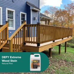 DEFY Extreme Wood Stain and Sealer in One - 5 Gallon Semi-Transparent Waterproof Coating for All Wood Types - Natural Pine