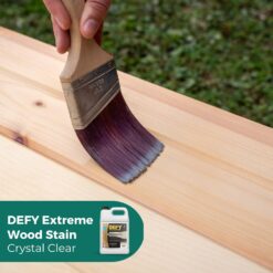DEFY Extreme Crystal Clear Outdoor Wood Stain and Sealer in One – Clear Waterproof Sealant for Wood Decks, Fences, & Siding, 5 Gal, Made in USA