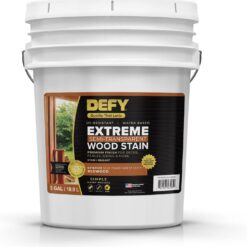DEFY Extreme Wood Stain and Sealer in One - 5 Gallon Semi-Transparent Waterproof Coating for All Wood Types - Redwood