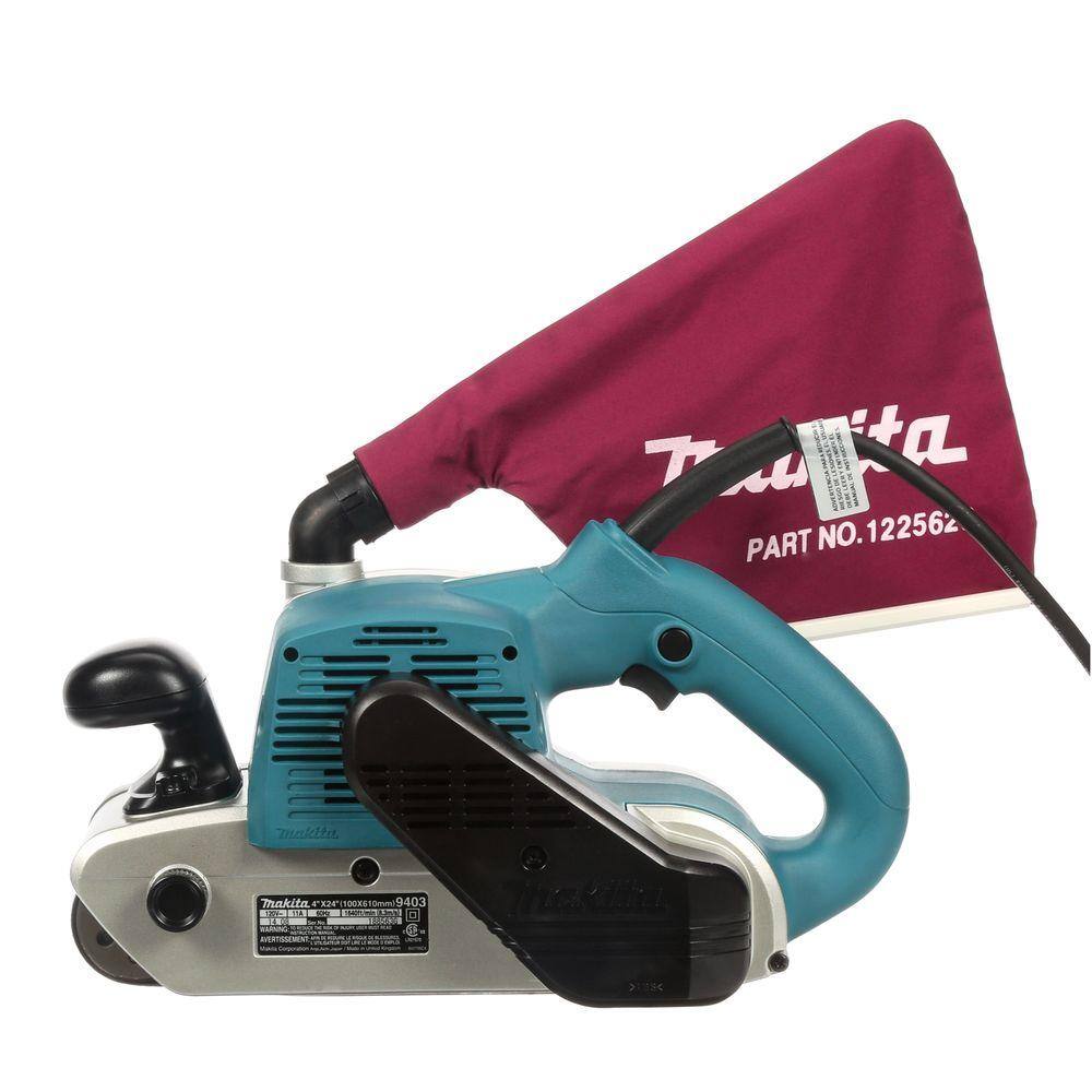 Makita 11 Amp 4 in. x 24 in. Corded Belt Sander with Abrasive Belt, 80G Belt and Dust Bag 9403