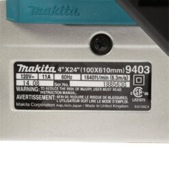 Makita 11 Amp 4 in. x 24 in. Corded Belt Sander with Abrasive Belt, 80G Belt and Dust Bag 9403