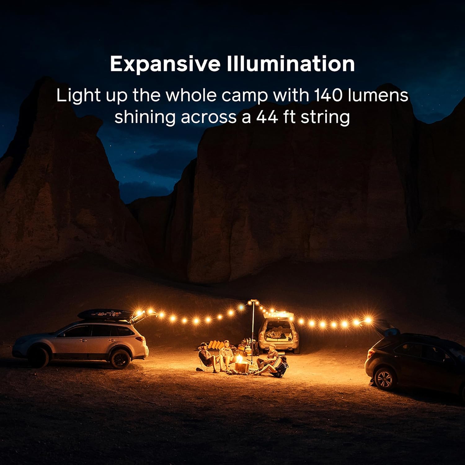 BioLite Solar String Rechargeable, Solar String Lights for Camping, Patio, and Travel, 44-Foot, Warm White