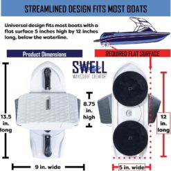 SWELL Wakesurf Creator H3X Plus - The Best Wake Shaper - Extendable Length, Rotating with Hydrodynamic Texture