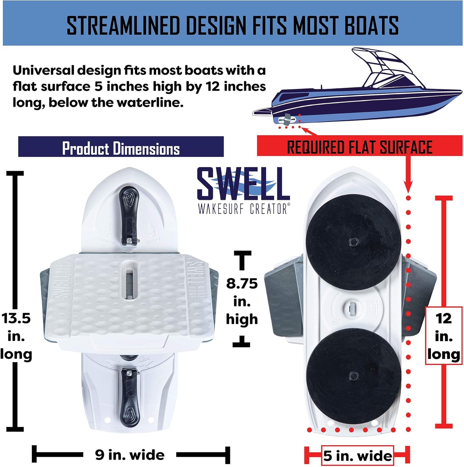 SWELL Wakesurf Creator H3X Plus - The Best Wake Shaper - Extendable Length, Rotating with Hydrodynamic Texture
