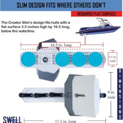 SWELL Wakesurf Creator SLIM H3X Plus - The Best Slim Wake Shaper - Extendable Length, Rotating with Hydrodynamic Texture