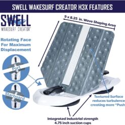 SWELL Wakesurf Creator H3X - High Performance Wake Shaper - Rotating with Hydrodynamic Texture