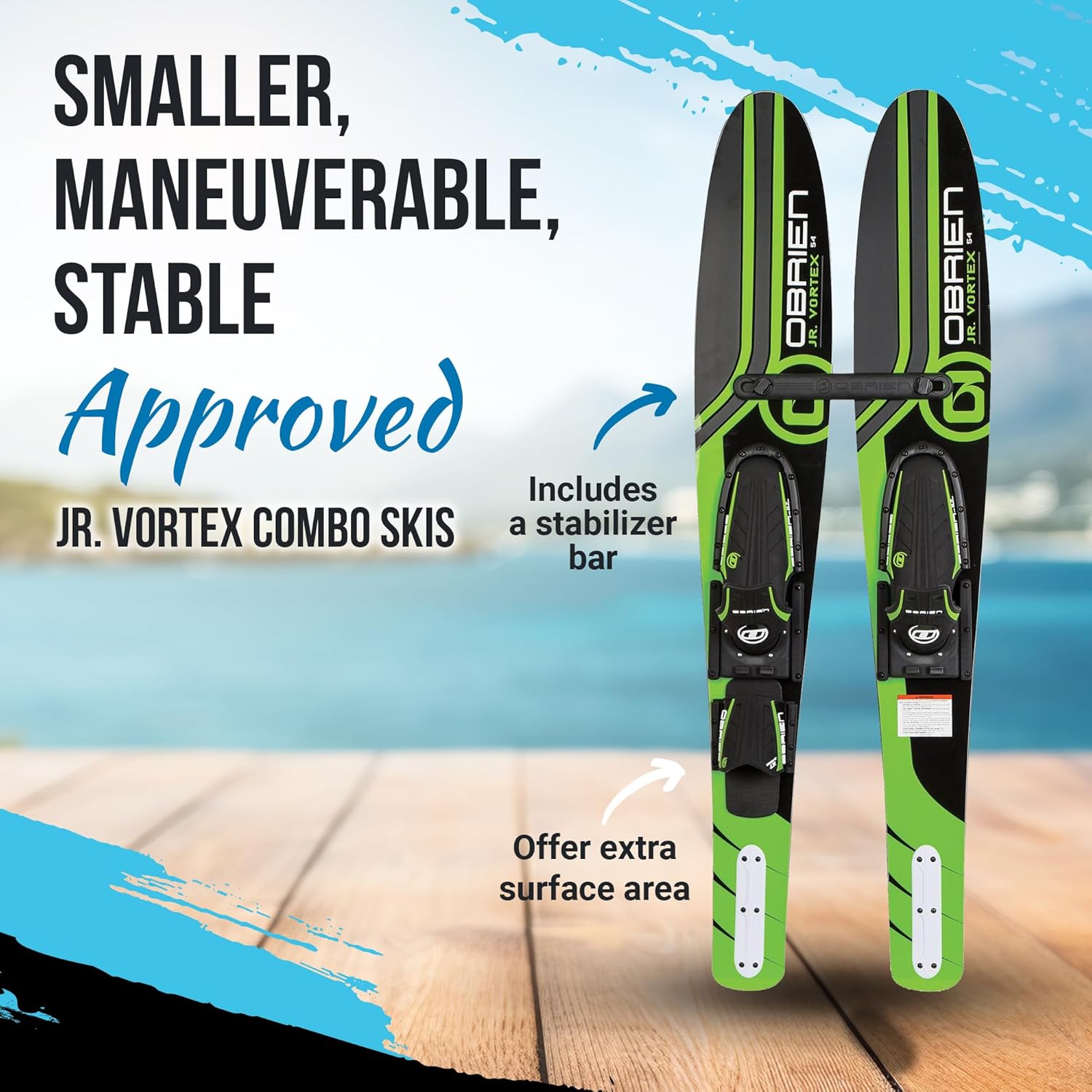 O'Brien Jr Vortex Widebody 54" Combo Water Skis