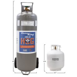 Flame King 100LB Horizontal/Vertical LP Cylinder w/ POL Valve Steel Propane tank