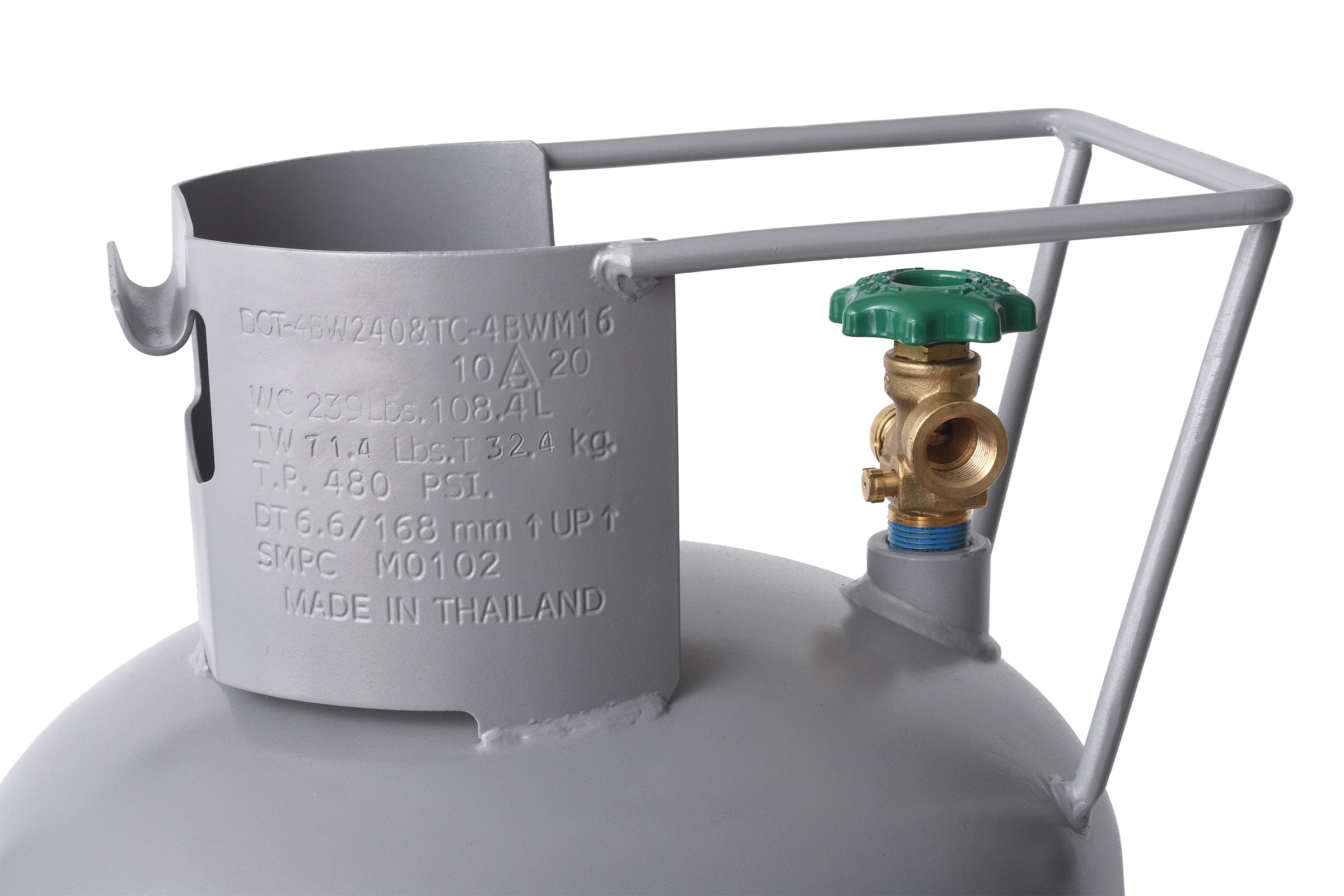 Flame King 100LB Horizontal/Vertical LP Cylinder w/ POL Valve Steel Propane tank