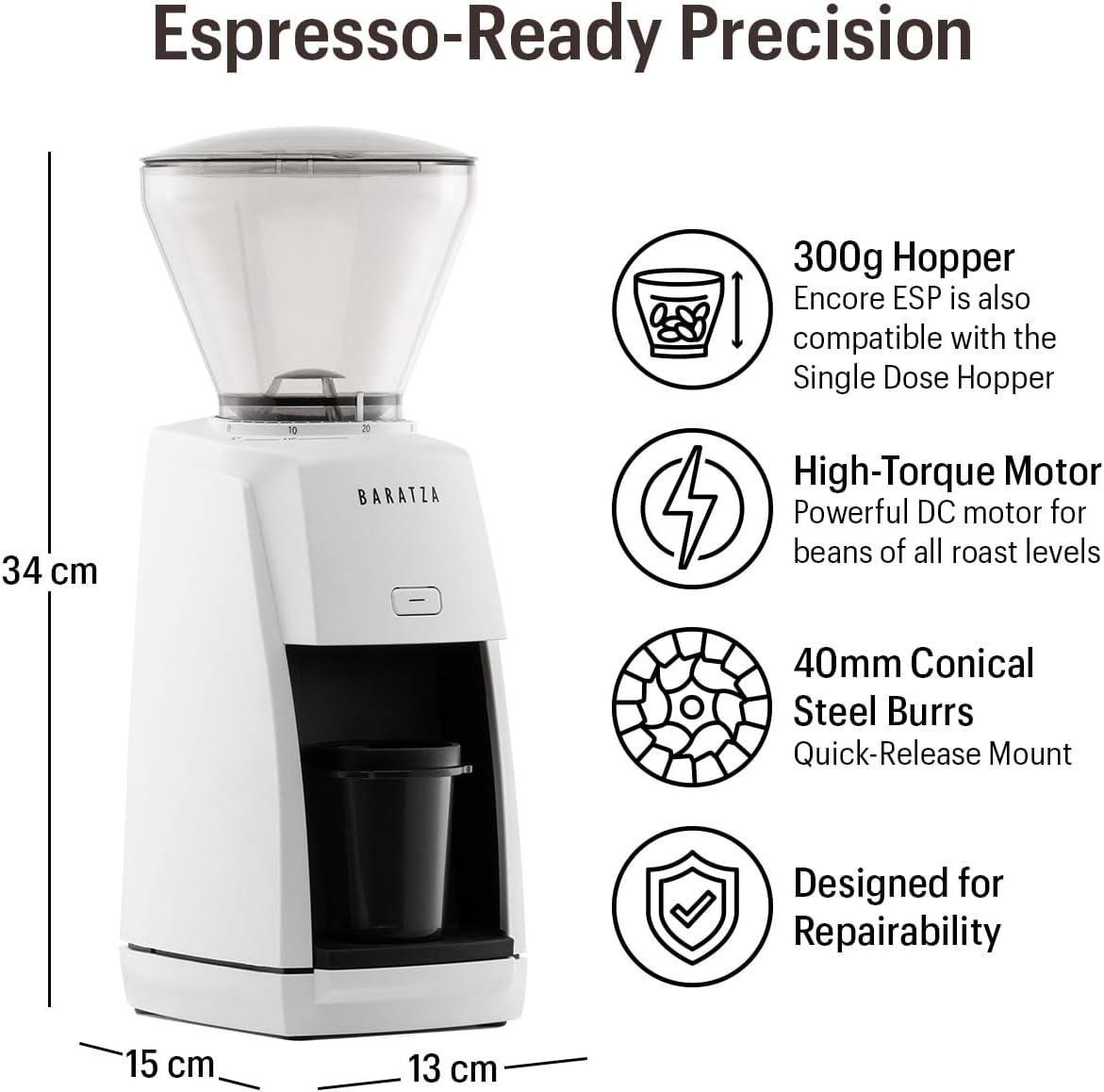 Baratza Encore ESP Coffee Grinder ZCG495WHT, White