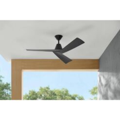 Home Decorators Collection Easton 52 in. Indoor/Outdoor Matte Black with Matte Black Blades Ceiling Fan