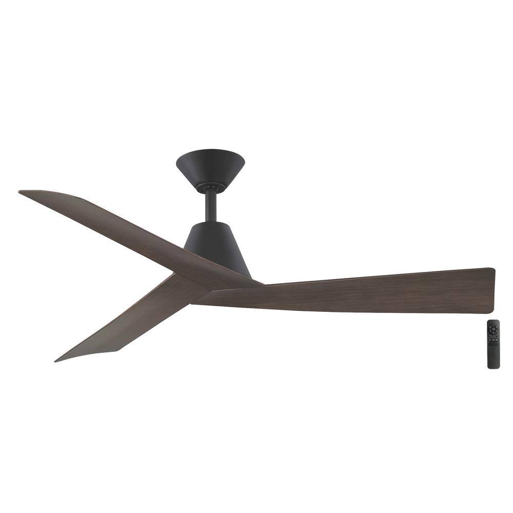 Home Decorators Collection Easton 52 in. Indoor/Outdoor Matte Black with Whiskey Barrel Blades Ceiling Fan