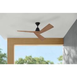 Home Decorators Collection Easton 52 in. Indoor/Outdoor Matte Black with Whiskey Barrel Blades Ceiling Fan