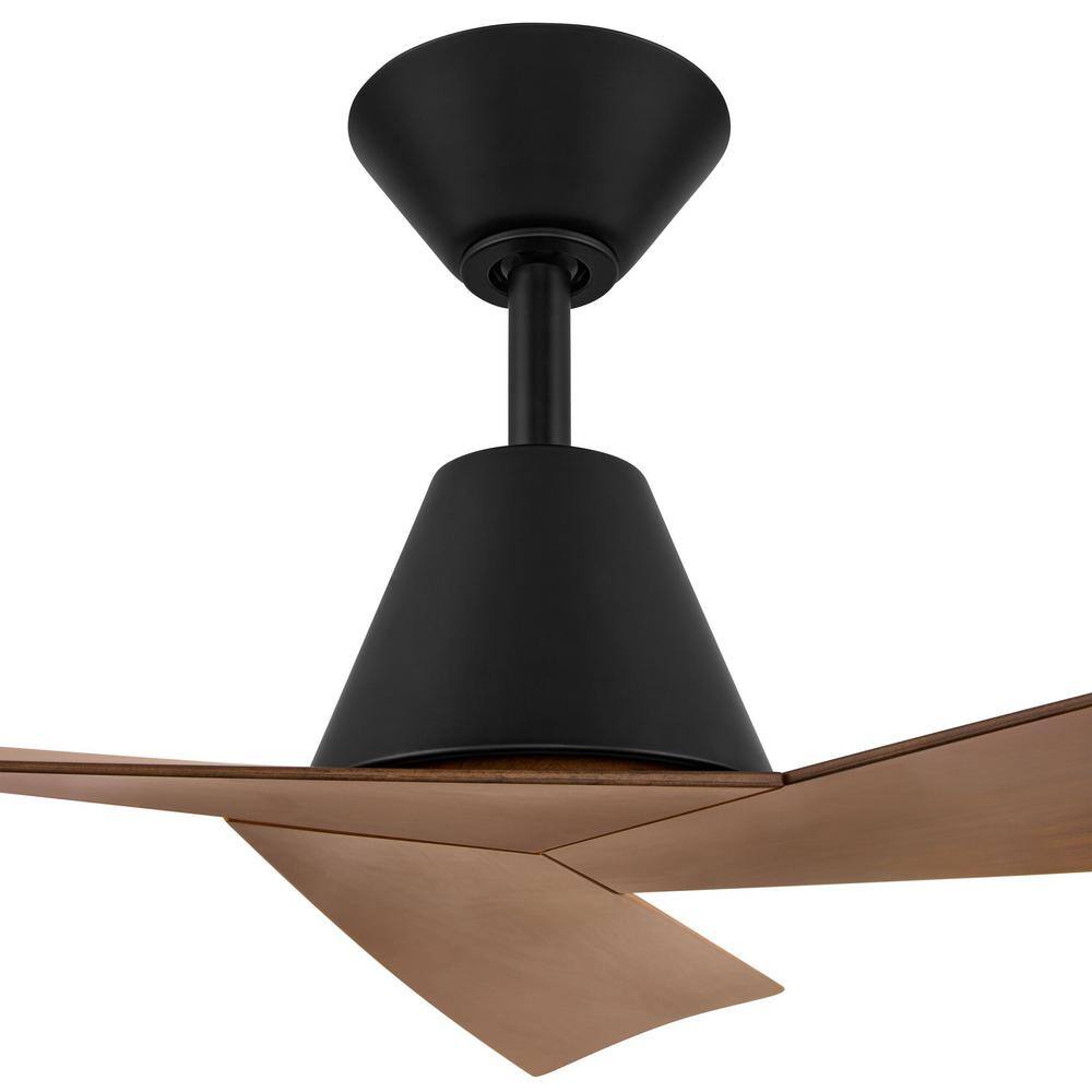Home Decorators Collection Easton 52 in. Indoor/Outdoor Matte Black with Whiskey Barrel Blades Ceiling Fan