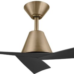 Home Decorators Collection Easton 60 in. Indoor/Outdoor Brushed Gold with Matte Black Blades Ceiling Fan with Remote Included N381B-CB+MBK