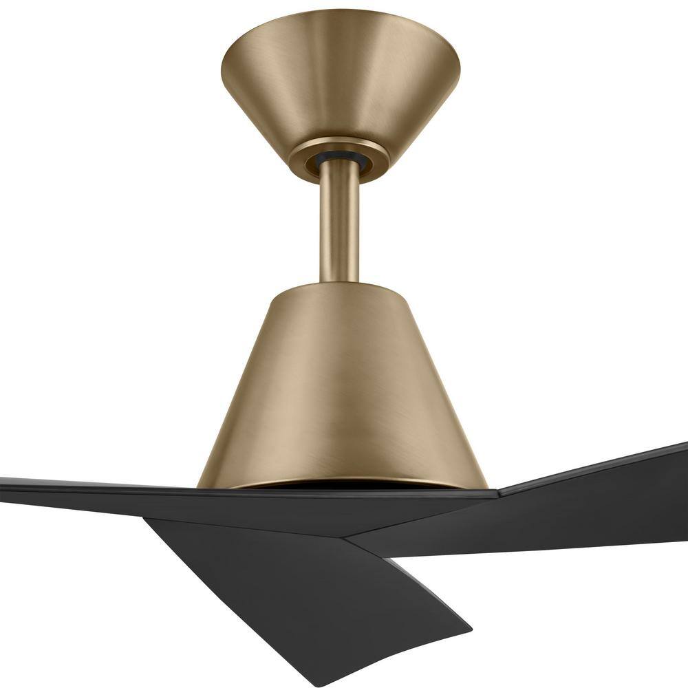 Home Decorators Collection Easton 60 in. Indoor/Outdoor Brushed Gold with Matte Black Blades Ceiling Fan with Remote Included N381B-CB+MBK