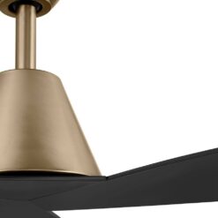 Home Decorators Collection Easton 60 in. Indoor/Outdoor Brushed Gold with Matte Black Blades Ceiling Fan with Remote Included N381B-CB+MBK