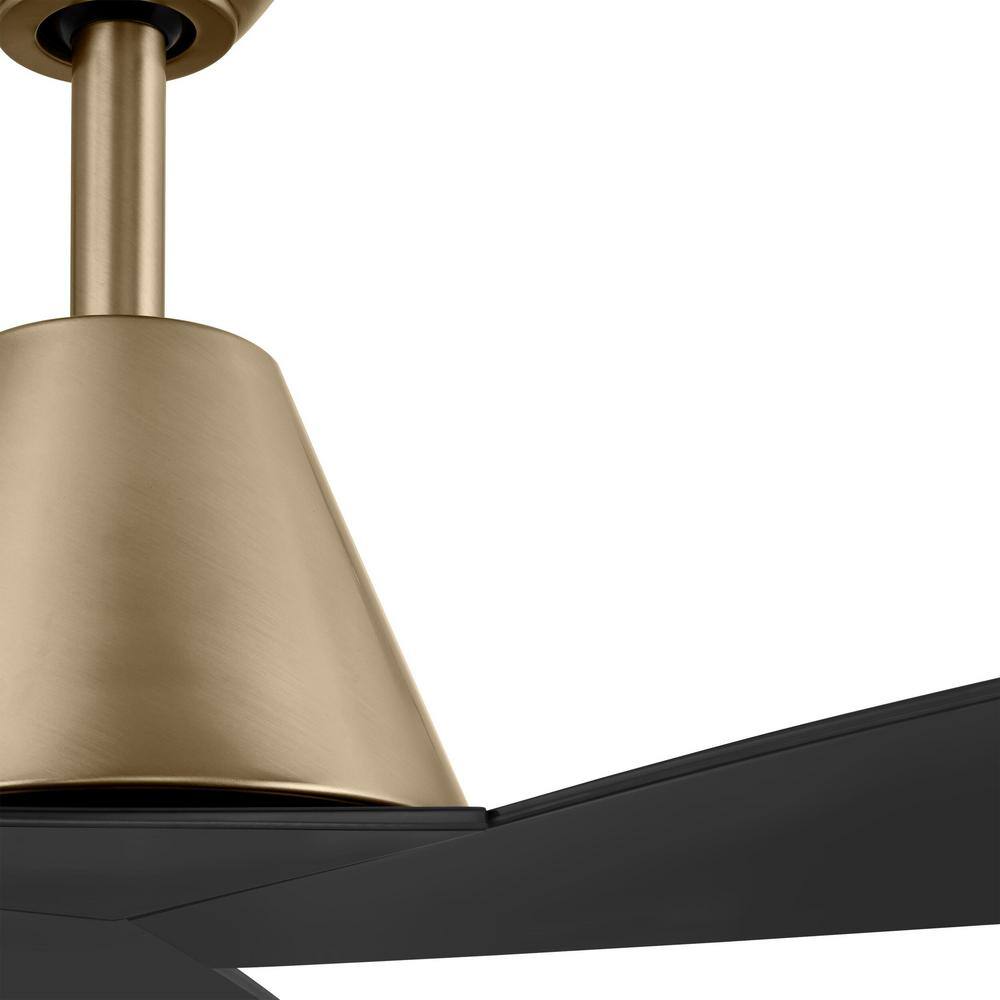 Home Decorators Collection Easton 60 in. Indoor/Outdoor Brushed Gold with Matte Black Blades Ceiling Fan with Remote Included N381B-CB+MBK