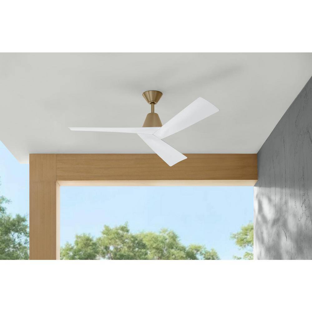 Home Decorators Collection Easton 52 in. Indoor/Outdoor Brushed Gold with Matte White Blades Ceiling Fan