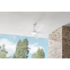Hampton Bay Amaia 56 in. Indoor/Outdoor Coastal Grade DC Motor Matte White Ceiling Fan
