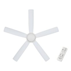 Hampton Bay Amaia 56 in. Indoor/Outdoor Coastal Grade DC Motor Matte White Ceiling Fan