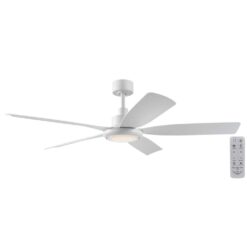 Hampton Bay Amaia 56 in. Indoor/Outdoor Coastal Grade DC Motor Matte White Ceiling Fan