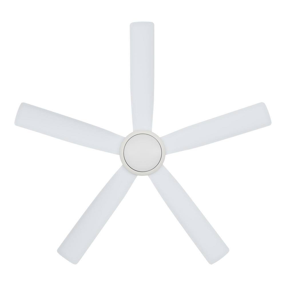 Hampton Bay Amaia 56 in. Indoor/Outdoor Coastal Grade DC Motor Matte White Ceiling Fan