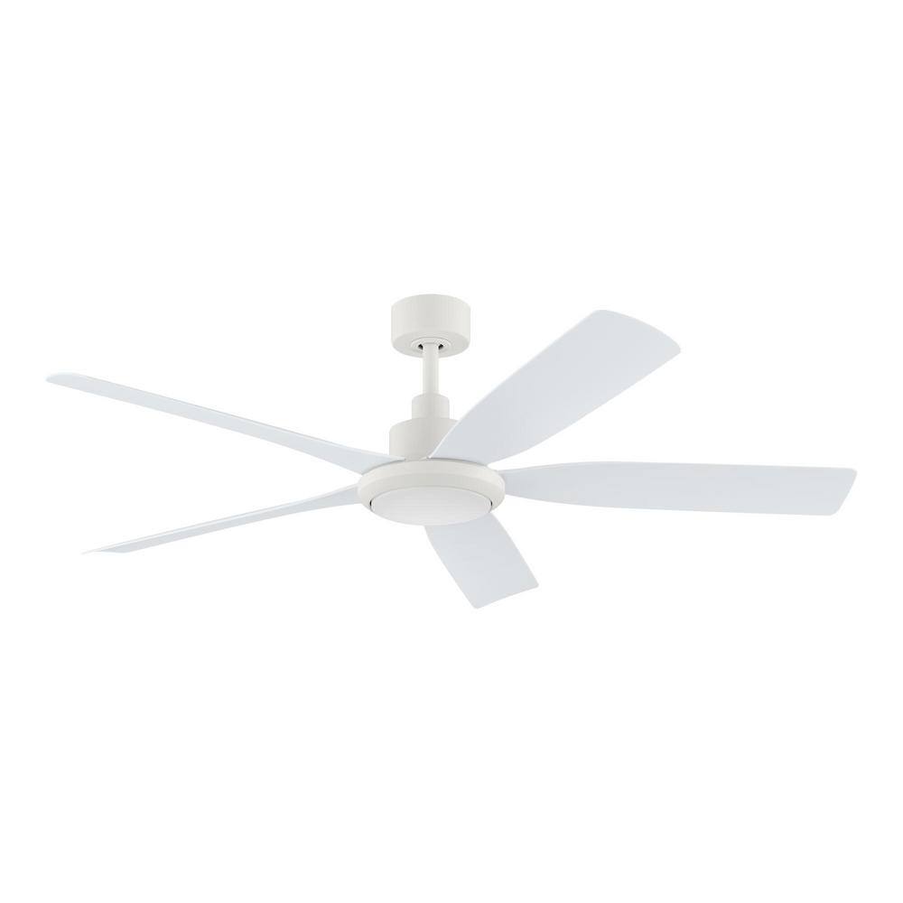 Hampton Bay Amaia 56 in. Indoor/Outdoor Coastal Grade DC Motor Matte White Ceiling Fan