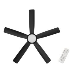 Hampton Bay Amaia 56 in. Indoor/Outdoor Coastal Grade DC Motor Matte Black Ceiling Fan