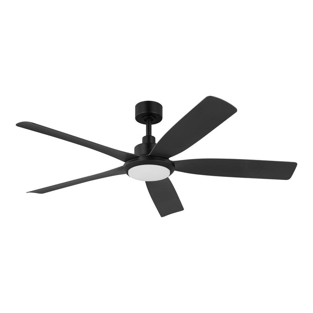 Hampton Bay Amaia 56 in. Indoor/Outdoor Coastal Grade DC Motor Matte Black Ceiling Fan