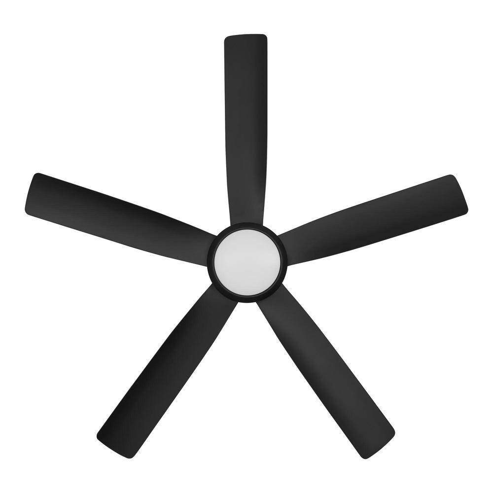 Hampton Bay Amaia 56 in. Indoor/Outdoor Coastal Grade DC Motor Matte Black Ceiling Fan