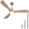Sofucor 52 in. Integrated LED Indoor/Outdoor Brushed Nickel Ceiling Fan with Light Kit and Remote Control KYL5247SNYM