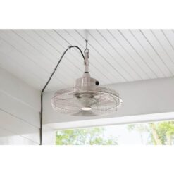 Home Decorators Collection Calthorpe 20 in. Indoor/Outdoor Wet Rated Portable Brushed Nickel Ceiling Fan YG682-BN