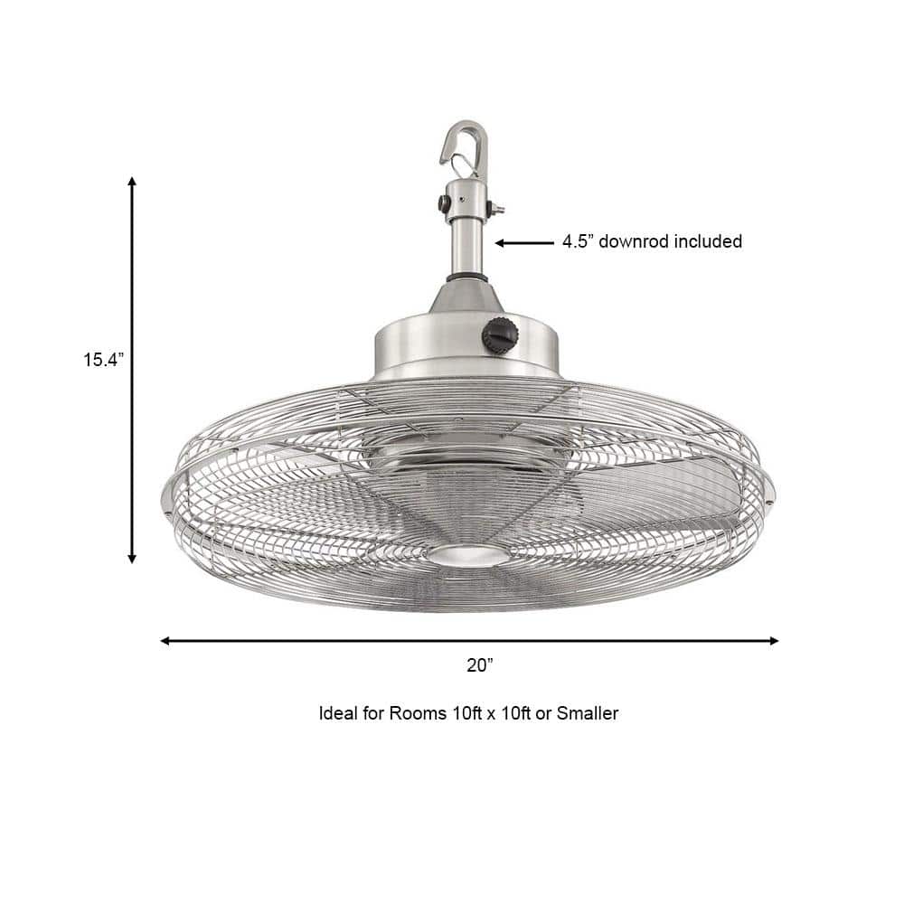 Home Decorators Collection Calthorpe 20 in. Indoor/Outdoor Wet Rated Portable Brushed Nickel Ceiling Fan YG682-BN