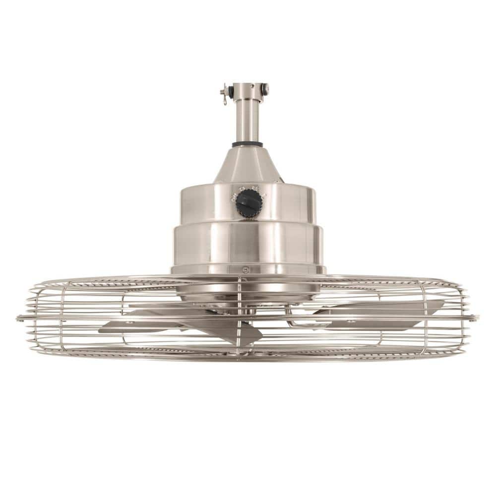 Home Decorators Collection Calthorpe 20 in. Indoor/Outdoor Wet Rated Portable Brushed Nickel Ceiling Fan YG682-BN