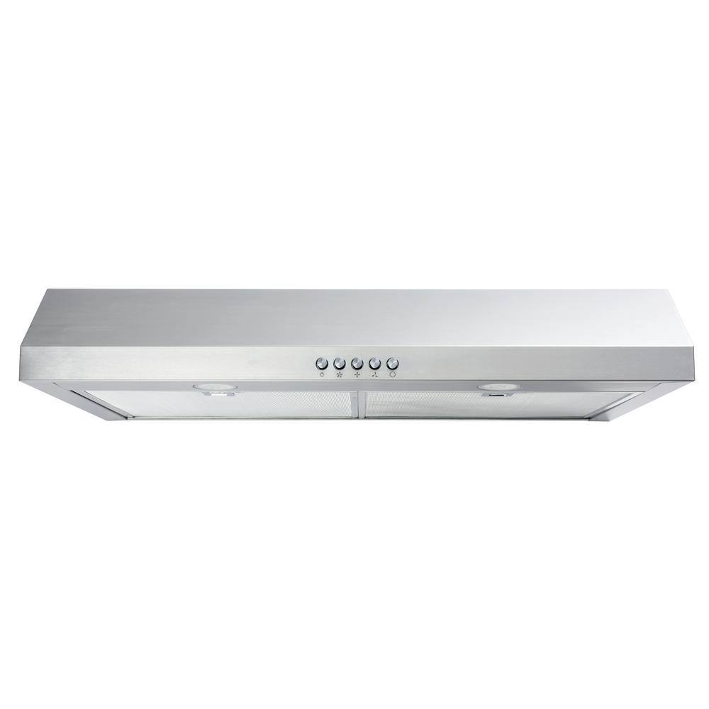 Vissani Caprelo 30 in. 320 CFM Convertible Under Cabinet Range Hood in Stainless Steel with LED Lighting and Charcoal Filter QR254S