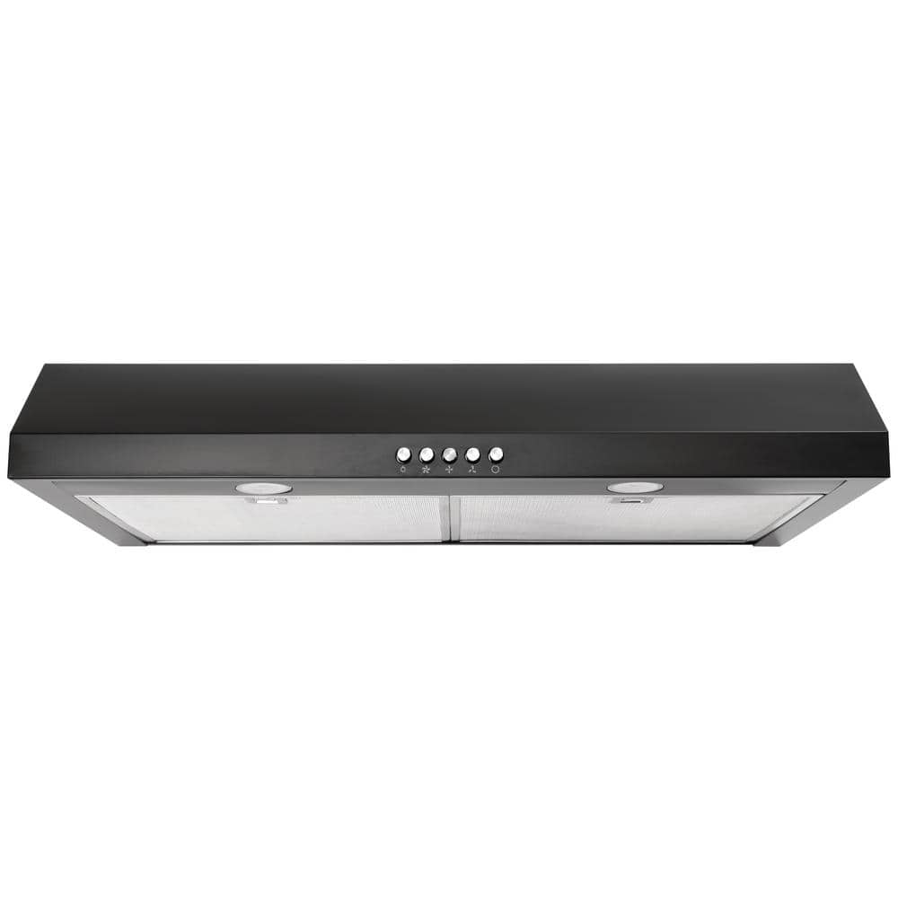 Vissani Caprelo 30 in. 320 CFM Convertible Under Cabinet Range Hood in Black with LED Lighting and Charcoal Filter QR254BY