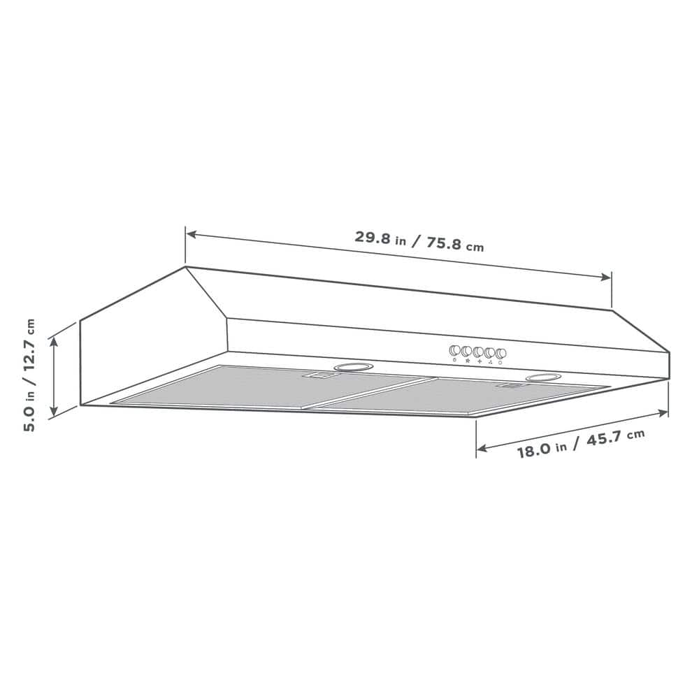 Vissani Caprelo 30 in. 320 CFM Convertible Under Cabinet Range Hood in Black with LED Lighting and Charcoal Filter QR254BY