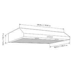 Vissani Caprelo 30 in. 320 CFM Convertible Under Cabinet Range Hood in White with LED Lighting and Charcoal Filter QR254WY