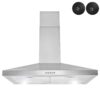 Golden Vantage 30 in. 217 CFM Convertible Kitchen Wall Mount Range Hood in Stainless Steel with Push Control, LEDs and Carbon Filters RH0472