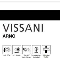 Vissani Arno 30 in. 240 CFM Convertible Under Cabinet Range Hood in White with Lighting and Charcoal Filter 30WHC19PRT