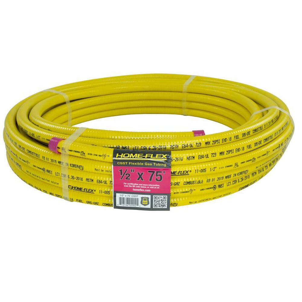 HOME-FLEX 1/2 in. x 75 ft. CSST Corrugated Stainless Steel Tubing 11-00575