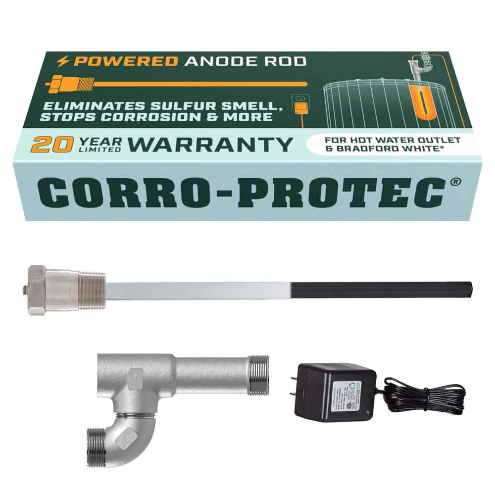 CORRO-PROTEC Powered Anode Rod for Bradford White Water Heater and Hot Water Outlet